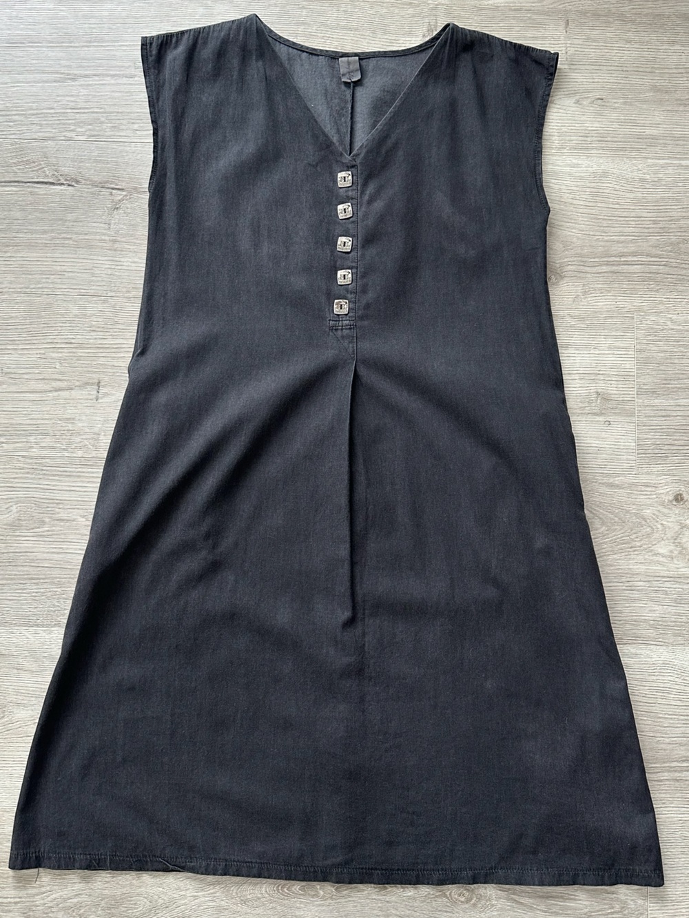 Smoking Lily Charcoal Grey Cotton Front Shift Dress Size Small Medium read below